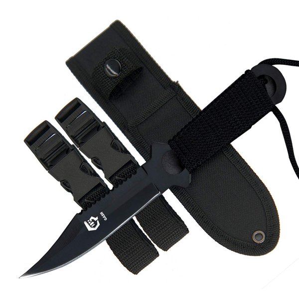 GASHER Scuba Diving Knife with Leg Straps & Sheath, Razor Sharp - Lightweight Diving Equipment for Spearfishing, Snorkeling, Hunting, Rescue & Water Sports