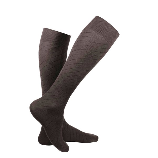 Truform Travel Compression Socks for Men and Women, 15-20 Knee High Over Calf Length, Brown, Small
