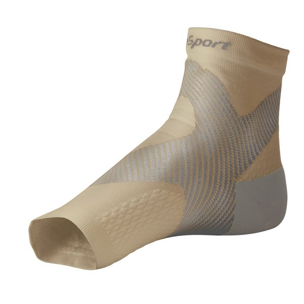 SureSport® Ultra 8 Plantar Fasciitis Foot/Ankle Compression Sleeve (Beige & Grey) S/M Men & Women - Accelerated Recovery, Breathable & Comfortable. from SureSport