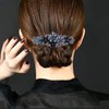 4 PCS Elegant Hair Barrettes for Women Ladies, Flower Crystal Rhinestones Barrettes Spring Hair Clip Accessories Women Fashion Ponytail Holders Barrettes for Daily Wear Mothers Day Gifts