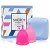 SHORDY Menstrual Cups Set of 2(Small+Large) with Box Soft Menstrual Cup & Flexible Period Cups for Women Upto 12 Hours Eco-Friendly & Safer Tampons Discs Pads Alternative Copa Menstrual (Pink)