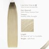 Lacerhair Rooted Tape in Hair Extensions Human Hair Seamless Skin Weft Real Remy Invisible Natural Hair #8G/60A Double Sided Light Platinum Blond with Light Ash Brown Roots 20" 50g