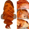 Suresen Ginger Lace Front Wigs Human Hair 180% Density 13x4 HD Transparent Lace Front Wigs Pre Plucked Body Wave Ginger Wig Human Hair Glueless Real Hair Wigs for Women 100% Virgin Human Hair