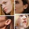 NICEIGHT 16G 18G 20G 316L Stainless Steel Threadless Push in Labret Monroe Studs Lip Rings for Women Men Flat Back Cartilage Earrings Helix Tragus Stud Earrings Conch Medusa Piercing Jewelry 16G G