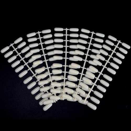 Noverlife 600PCS Flat False Nail Tips for Nail Color Display Book, Fake Nail Art Tips for UV Gel Polish Nail Color Swatches Samples Organizing Tabletop Display Board Nail Salon Practice