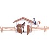 Horse Toys, Horse Stable Playset, Horse Figurine with Rider Pretend Play Toys Animal Toys Set for Boys and Girls 3+ Birthday Gifts