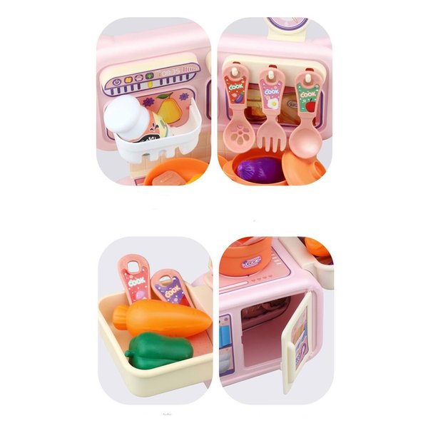 Mini Tiny Kitchen to Play with Dolls 13pcs Plastic Pretend Kitchen playset for Cooking, Toddler playset for Children, Play Kitchen Set, Kid Kitchen Play Set