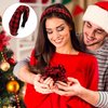 8 Pack Christmas Plaid Snowflake Headbands 4 Buffalo Plaid Hair Scrunchies 4 Christmas Knotted Headband Plaid Hair Band with Elastic Hair Scrunchies for Women Girl(Red Black, Simple)