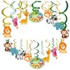Kristin Paradise 30Ct Safari Animals Hanging Swirl Decorations, Jungle Party Supplies, Wild Birthday Theme Decor for Boy Girl Baby Shower, Tribal 1st Bday Favors Idea