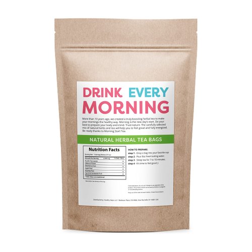 Morning Start Hibiscus Tea Bags Detox Tea - 28 count, Drink Every Morning, Caffeine Free, Gluten Free, Keto Friendly by Detox Skinny Herb Tea