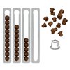 JNIHEEP Coffee Pod Holder Stainless Steel Adhesive Capsule Holder for Nespresso Pods,Vertically or Horizontally Mounted on Walls or Under Cabinets,15.75" L by 2.38" 4 Packs Storage Holds 44