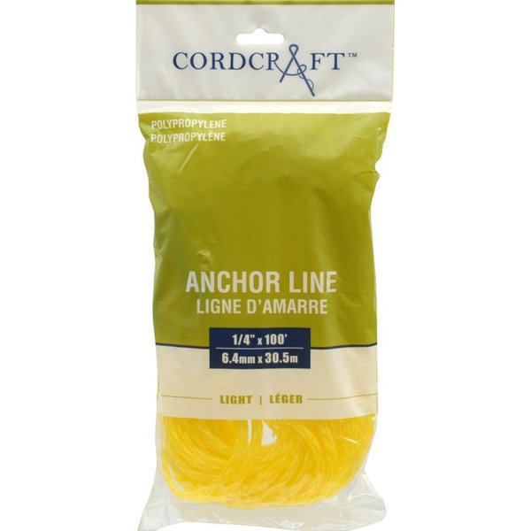 Cordcraft Anchor Line Polypropylene Yellow (1/4X100)