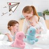 OSQI Stuffed Animal Plushie Toys Pack of 2, Cute Dinosaur Plushies Toy, 12inch Soft Plush for Girls Plush Doll Gifts for Kids Boys Babies Toddlers (Blue Pink)