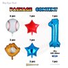 1st Baseball Birthday Party Decorations Foil Balloons Set First Birthday Party Supplies Glove Round Baseball Bat Theme Mylar Balloon Boys Blue Rookie of The Year Bouquet