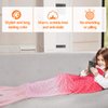 Catalonia Kids Mermaid Tail Blanket, Super Soft Plush Flannel Sleeping Snuggle Blanket for Girls, Rainbow Ombre, Fish Scale Pattern, Gift Idea