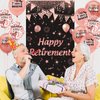 Rose Gold Retirement Party Decorations for Women Happy Retirement Sign Door Cover Banner and 18Pcs Rose Gold Retirement Balloons for Retirement Office Farewell Party Supplies
