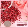4000PCS 4mm Resin Rhinestones in Bulk (Red), Bedazzling Flatback Crystals for Crafts DIY Nail Decoration, Gems Charms for Tumbler Shoes Clothing Fabric with Pickup Pen and Tweezers