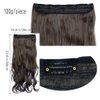 iLUU 24" 120g Long Natural Wave Full Head 5 Clips Hair Extension 1B# Natural Black Color Long Curly Hairpieces Heat-resistant Fiber Clip on in Synthetic Hair Extensions