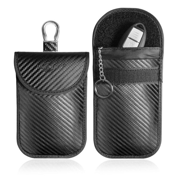 MONOJOY RFID Pouch Faraday Bags: Carbon Fiber Light Faraday Bag for Key Fob RFID Blocking Pouch RFID Key Fob Faraday Pouch for Key Fob Key Fob Protector | RFID Blocking Faraday Pouch Faraday Key Fob