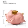 HAUCOZE Piggy Bank Coin Bank Pig Statue Gifts Modern Sculpture Home Decor Table Centerpiece Crafts Polyresin Arts Pink 8.3inch