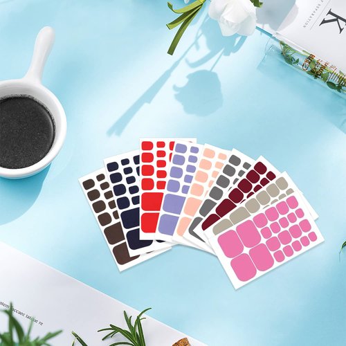 YECIRALA 20 Sheets 440 Pcs Solid Toe Nail Polish Stickers Self Adhesive Toe Nail Stickers Full Nail Wraps Toe Nail Polish Strips Toenails Stickers Decals For Women Girls Gel Nail Strips Stick On Nails