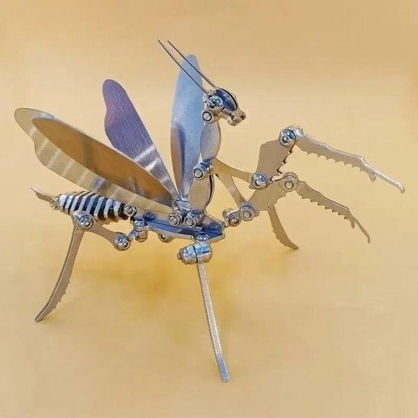 3D Stereoscopic Metal Puzzle Model Assembly Three-Dimensional Puzzle Creative Ornament DIY Puzzle Lover Mental Challenge Festive Party Birthday Creative Gift Ideas (Mantis)(Need Assembly)
