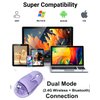 Wireless Mouse Bluetooth Aqua Water Mice,Aesthetic Cute Clear Purple Silent RGB Light USB Retro Mice for PC Laptop Computer MacBook Kids Girl Women Men Gift with Liquid Water Section & Floater Animal