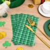 Homlouue 100 PCS Christmas Napkins, Plaid Napkins, Christmas Paper Napkins for Christmas Party St. Patrick's Day, Christmas Napkins Disposable for Decorate Home Dinner Christmas, Green Gingham Napkins