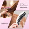 3 Pieces Curved Vented Boar Bristle Hair Brushes Fast Dry Detangling Hair Brush Curved Vented Styling Hair Brush Fast Blow Drying Hair Brush for Wet, Long and Curly Hair, 3 Colors