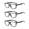 Suertree 3 Pack Lightweight Reading Glasses with Spring Hinge, Anti UV Ray Eyeglasses for Men Women, Computer Reading Eyewear, Eye Protection, Reader Aid, Black, 1.5X