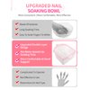 Nail Soaking Bowl, 2PCS Soak Off Gel Polish Dip Powder Remover Manicure Bowl with Triangle Cuticle Peeler and Stainless Steel Cuticle Pusher Nail Art Tool (Pink)