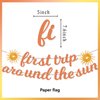 First Trip Around The Sun Decorations, First Birthday Decorations for Girl Include Boho Sun Banner Hanging Swirls and Honeycomb Centerpiece, 1st Birthday Party Supplies Girl