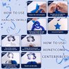 Trgowaul Happy Birthday Decorations for Men Women, 22 PCS Blue Birthday Set, Navy Blue Birthday Banner Backdrop, Honeycomb Balls&Hanging Swirl, Birthday Party Decorations Supplies for Boys Girls
