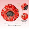 Anime Durag and Silk Bonnet 2pcs Set for Men Women, Silky Design Satin Fabric Comfort Compression, Red Skull