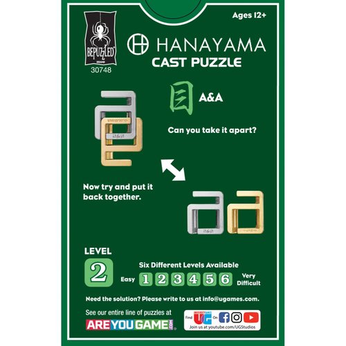 BePuzzled | A&A Hanayama Cast Metal Brain Teaser Puzzle Mensa Rated Level 2, for Ages 12 and Up
