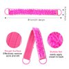 3 PACK Double-Sided Lace Cloth Back Loofah Scrubber Bath Scrub Shower Sponge Long Exfoliating Back Scrubber Scratcher Strap With Handle, Cream Skin Wash Cleaner Applicator
