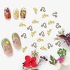 XEAOHESY 20 Pieces Gold Alloy Leo Zodiac Nail Charms 10pcs Leo Symbols Sign Charms for Nails 10pcs Leo Words Nail Charms for Women Nail Art Decoration