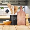 Kitchen Utensil Holder, 6.7" Utensil Holder for Kitchen Counter, Cooking Utensil Crock with Cork Bottom, Modern Farmhouse Kitchen Decor, Countertop Utensil Storage Organizer Caddy, Black