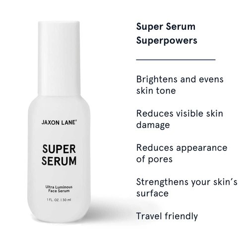 SUPER SERUM Anti Aging Serum for Face: 5% Niacinamide Serum, Bakuchiol Serum, Vitamin C Face Serum for Men Korean Skin Care Tranexamic Acid Textured skin treatment, Pore Minimizer Serum JAXON LANE 1oz