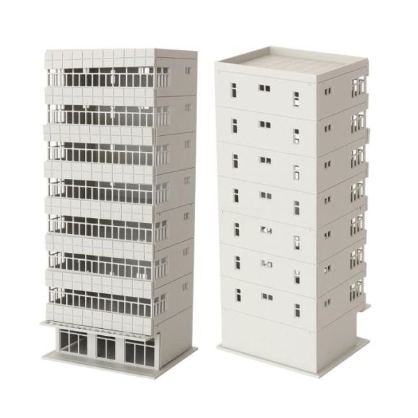 EatingBiting Outland Models Train Railway Modern Tall Business Building Office OO Gauge DIY for DIY Sand Table Garden Micro Landscape Ornaments Decor