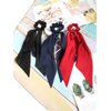 SUSULU Satin Hair Scarf Scrunchies with Long Tail Bowknot Hair Elastic Ribbon Hair Bands Women Girls Ponytail Holders Hair Accessories Pack of 16pcs Solid Colors