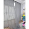 Window Gray Sheer Curtains 63 Inches Long 2 Panels Sheer Curtain Basic Rod Pocket Panel for Bedroom Children Living Room Yard Kitchen