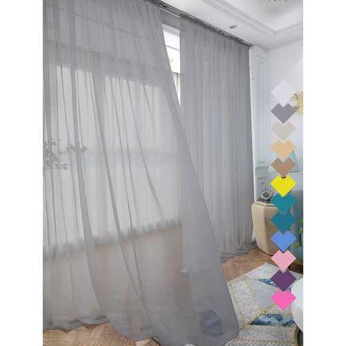 Window Gray Sheer Curtains 63 Inches Long 2 Panels Sheer Curtain Basic Rod Pocket Panel for Bedroom Children Living Room Yard Kitchen