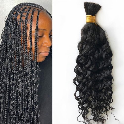 Bulk Human Hair for Braiding Loose Wave 100% Unprocessed Brazilian No Weft Human Hair Deep Curly 100g/Bundle 10 to 26 Inch Remy Hair Bulk (24inch 1bundle, Natural color)