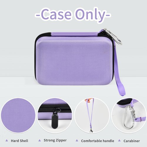 Hard Case Compatible with Analogue Pocket Handheld Game Console, Portable Mini Game Player Storage Bag for Video Games Cards, Charging Cable and Accessories (Box Only)-Purple