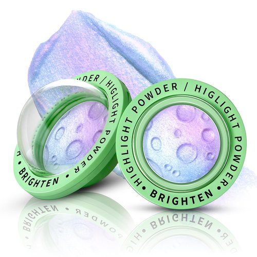HOSAILY Face Highlighter Palette, Lunar Glow Highlighter Powder Makeup, Chameleon Glitter Shimmer Body Cheek Eye Highlighter, Multichrome Sparkle Holographic Color Shifting Silky Creamy Illuminator#01