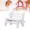 RiToEasysports Dollhouse Wooden Bench, 1:12 Scale Miniature Garden Bench High Simulation Miniature Bench Furniture Model White