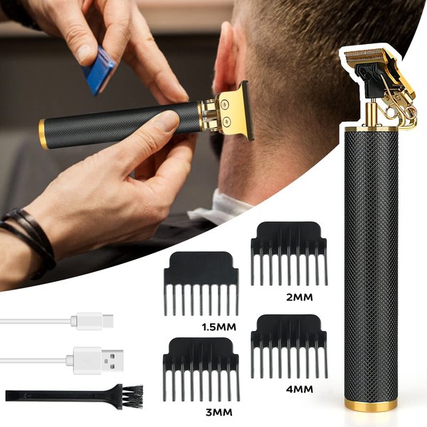 Innens Gifts for Fathers Boyfriend Him Husband Dad Men,Hair Clippers for Men,Cordless Rechargeable Hair Trimmer Metal Body Cutting Grooming Kit Beard Shaver Barbershop Professional (Black)