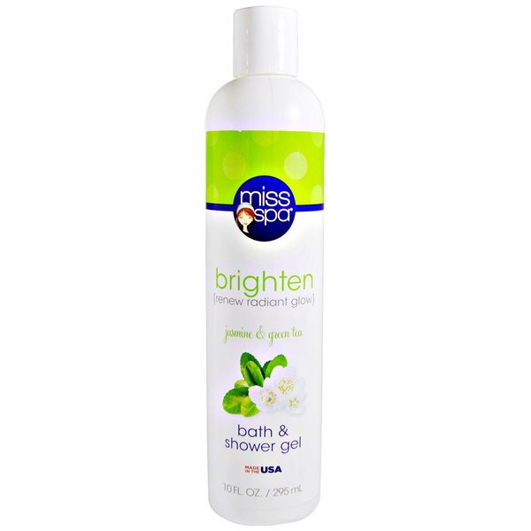 Miss Spa, Brighten, Bath & Shower Gel, Jasmine & Green Tea, 10 fl oz (295 ml)