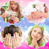 BOARDFEB 216Pcs 9 Pack Kids Press on Nails Grils Full Cover Short False Stick on Nail Tips for Kids Nail Art Decoration Christmas Birthday Valentine's Party Favors Gift(Gradient Style)